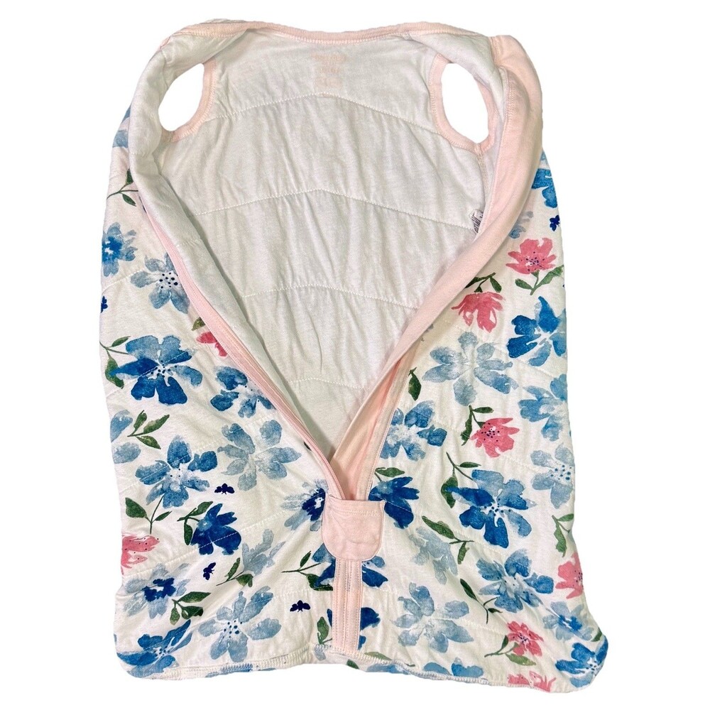 Burt’s Bees Baby Organic Cotton Floral Sleep Sack Wearable Blanket‎ Pink Blue Sm
